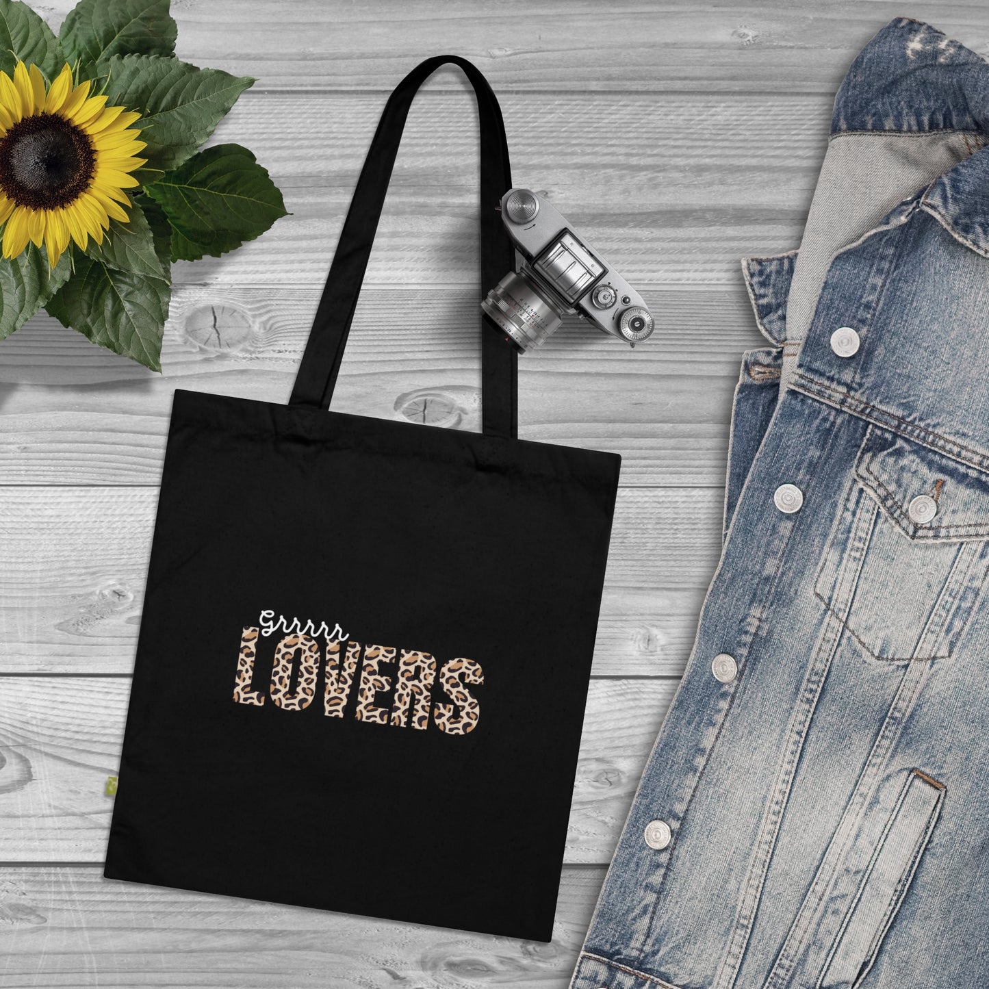 Tote Bag "The LOVERS Léopard" Coton Organique